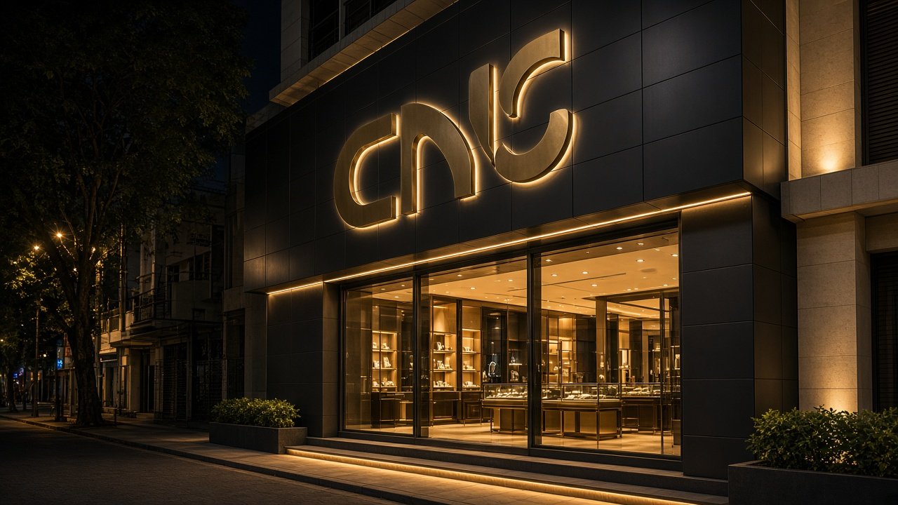 ACP letters & cladding — Halo-lit façades · architecture